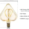 NETTLIFE - ampoule led vintage edison 3w lampe à incandescence rétro e27 lampe décorative en forme de coeur
