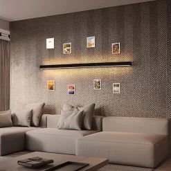 NETTLIFE 2 appliques LED intérieur moderne 100CM 34W couloir haut bas blanc chaud noir