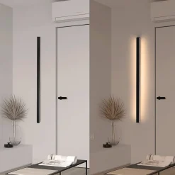 NETTLIFE 2 appliques LED intérieur moderne 100CM 34W couloir haut bas blanc chaud noir