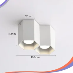 NETTLIFE 2 spots de plafond spot en saillie blanc plafonnier GU10 spot en saillie luminaire en saillie moderne