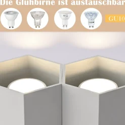 NETTLIFE 2 spots de plafond spot en saillie blanc plafonnier GU10 spot en saillie luminaire en saillie moderne
