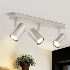 NETTLIFE 3 Spots de plafond nickel GU10pour couloir salon chambre cuisine bureau spot mural moderne lampe de couloir