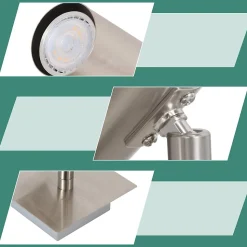 NETTLIFE 3 Spots de plafond nickel GU10pour couloir salon chambre cuisine bureau spot mural moderne lampe de couloir