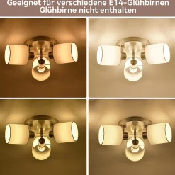 NETTLIFE 3 Spots de plafond couloir - mural moderne argentéE14 MAX.25W lampe pour salon chambre cuisine (sans ampoule)