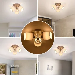 NETTLIFE 3 Spots de plafond couloir - mural moderne argentéE14 MAX.25W lampe pour salon chambre cuisine (sans ampoule)