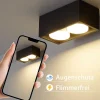 NETTLIFE 2 Spots de plafond en saillie noir avec lumière orientable blanc chaud moderne 2x5W GX53 carré plat pour salon