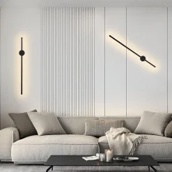 NETTLIFE 2 x Applique murale LED noire à l'intérieur 60CM 3000K indirecte moderne Éclairage mural orientable à 90