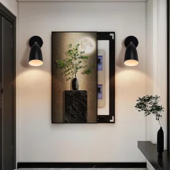 NETTLIFE 2 x Applique murale d'intérieur noire - spot mural vintage chambre applique rétro GU10Sans ampoule