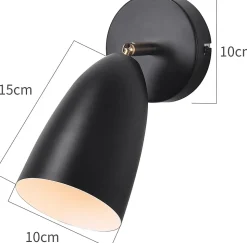 NETTLIFE 2 x Applique murale d'intérieur noire - spot mural vintage chambre applique rétro GU10Sans ampoule