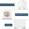 NETTLIFE 4 x Spot en saillie blanc GU10 spot en saillie carré 40W plâtre petit plafonnier moderne