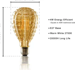 NETTLIFE Ampoule led e27 ampoule vintage ampoule rétro blanc chaud ampoule edison ampoule à filament
