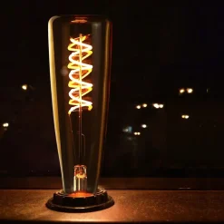 NETTLIFE Ampoule LED E27 rétro Edison 4W en forme de bouteille de vin blanc chaud 2200K couleur or Ampoule à filament spirale