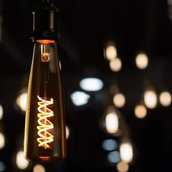 NETTLIFE Ampoule LED E27 rétro Edison 4W en forme de bouteille de vin blanc chaud 2200K couleur or Ampoule à filament spirale