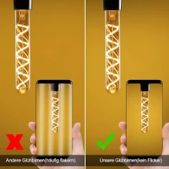 NETTLIFE Ampoule LED Edison tubulaire vintage E27 4W blanc chaud