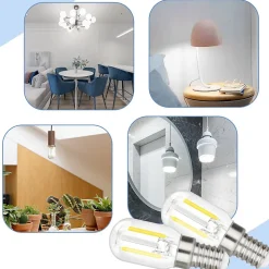 NETTLIFE Ampoules LED Ampoules LED E14 ampoules vintage T22 2W E14, 2 pièces, blanc froid, 6000K