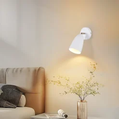 NETTLIFE Applique murale d'intérieur blanche - spot mural vintage pour chambre à coucher rétro GU10