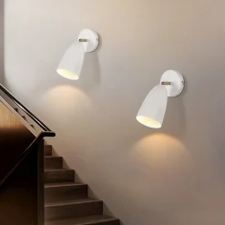 NETTLIFE Applique murale d'intérieur blanche - spot mural vintage pour chambre à coucher rétro GU10