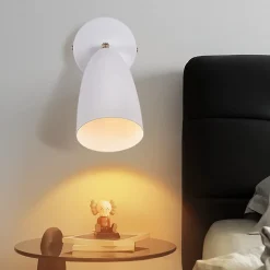 NETTLIFE Applique murale d'intérieur blanche - spot mural vintage pour chambre à coucher rétro GU10