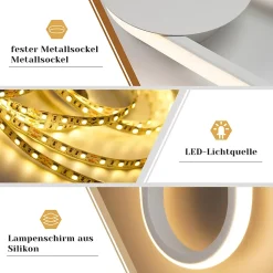 NETTLIFE Applique murale LED d'intérieur - Lampe d'escalier 12W 41cm Lampe de couloir blanche Design moderne 3000K