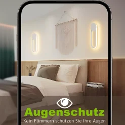 NETTLIFE Applique murale LED d'intérieur - Lampe d'escalier 12W 41cm Lampe de couloir blanche Design moderne 3000K