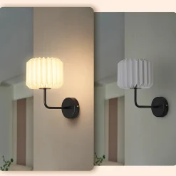 NETTLIFE Applique murale d'intérieur pour chambre à coucher - éclairage mural de couloir vintage G9 lampe de couloir blanche