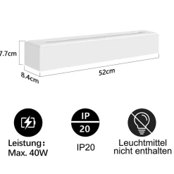 NETTLIFE Applique murale d'intérieur en plâtre blanc G9 moderne pour couloir, escalier, haut et bas