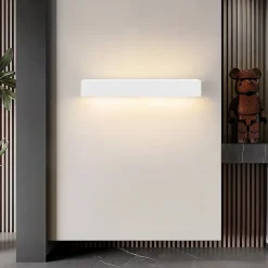 NETTLIFE Applique murale d'intérieur en plâtre blanc G9 moderne pour couloir, escalier, haut et bas