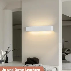 NETTLIFE Applique murale d'intérieur en plâtre blanc G9 moderne pour couloir, escalier, haut et bas