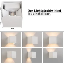 NETTLIFE Applique Murale LED Int Ext, Blanc Chaud IP65, pour Maison, Chambre, Couloir, Cage d Escalier