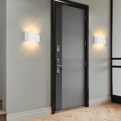 NETTLIFE Applique murale d'intérieur en plâtre blanc G9 moderne pour couloir, escalier, haut et bas