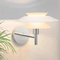 NETTLIFE Applique murale intérieur pour chambre à coucher - Design en métal blanc, créative lampe de couloir G9 Sans ampoule