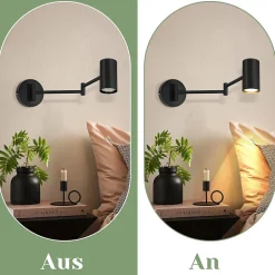 NETTLIFE Applique murale intérieure noire - Applique murale vintage Chambre à coucher GU10 - Sans ampoule