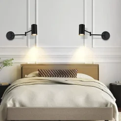 NETTLIFE Applique murale intérieure noire - Applique murale vintage Chambre à coucher GU10 - Sans ampoule