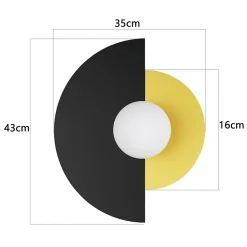 NETTLIFE applique murale noir doré couloir vintage verre et métal design moderne E14