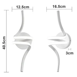 NETTLIFE Applique murale LED d'intérieur blanc moderne 7W pour escalier Blanc chaud 3000K