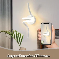 NETTLIFE Applique murale LED d'intérieur blanc moderne 7W pour escalier Blanc chaud 3000K