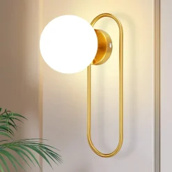 NETTLIFE Applique murale d'intérieur E14 boule de verre doré rétro moderne éclairage mural de chambre à coucher