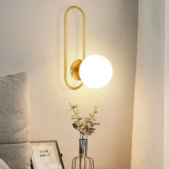 NETTLIFE Applique murale d'intérieur E14 boule de verre doré rétro moderne éclairage mural de chambre à coucher