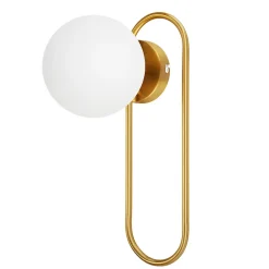 NETTLIFE Applique murale d'intérieur E14 boule de verre doré rétro moderne éclairage mural de chambre à coucher