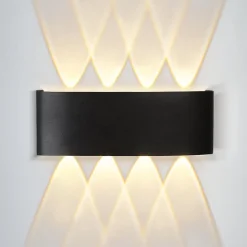 NETTLIFE Applique murale LED pour intérieur : lot de 1 appliques murales extérieures noires haut vers le bas 7 W IP65