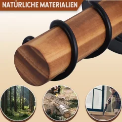 NETTLIFE Applique murale salon vintage bois : applique avec interrupteur éclairage mural noir au design industriel E27