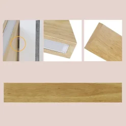 Nettlife Applique murale LED 52cm, bois, 17W, blanc chaud 3000K, design up/down, pour couloir