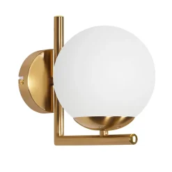 NETTLIFE Applique murale vintage boule de verre dorée E27 lampe murale d'intérieur chambre escalier