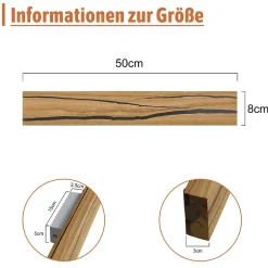 NETTLIFE Applique Murale LED Applique Intérieure Bois Moderne Couloir Lampe 3000K Blanc Chaud 50CM Lampe de Salon Indirecte 8W