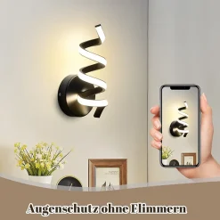 NETTLIFE Applique murale LED d'intérieur noire moderne 7 W pour escalier Blanc chaud 3000 K