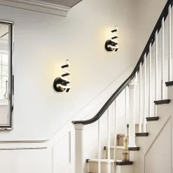 NETTLIFE Applique murale LED d'intérieur noire moderne 7 W pour escalier Blanc chaud 3000 K