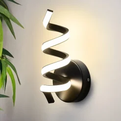 NETTLIFE Applique murale LED d'intérieur noire moderne 7 W pour escalier Blanc chaud 3000 K