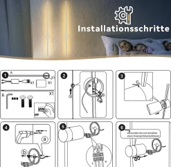 NETTLIFE Applique Murale Intérieur Applique LED 60CM Blanc Design Moderne Lampe Escalier Blanc Chaud 3000K Pivotante