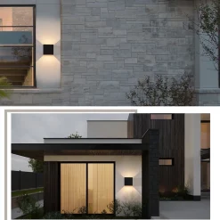 NETTLIFE applique murale extérieure LED applique intérieure lot de 4 noir or 5W IP65 orientable 3000K