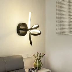 NETTLIFE Applique murale LED Noir Intérieur 7W Blanc chaud 3000K Escalier Moderne Aluminium